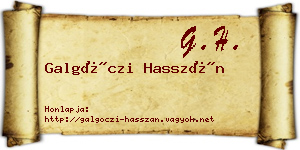 Galgóczi Hasszán névjegykártya